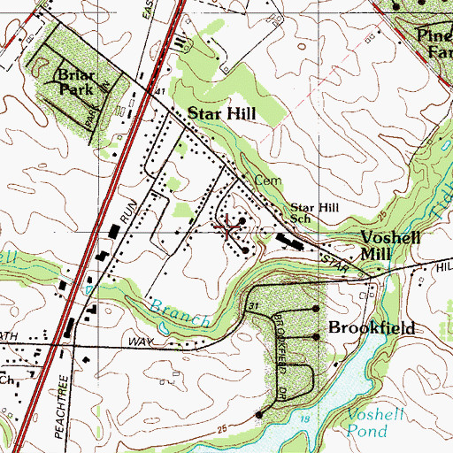Topographic Map of Star Hill Village, DE
