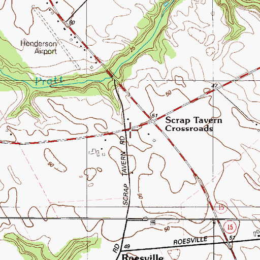 Topographic Map of Scrap Tavern Crossroads, DE