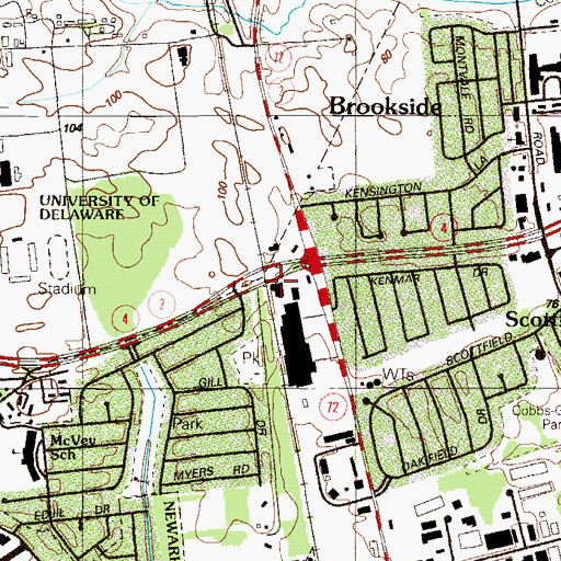 Topographic Map of Wilson, DE