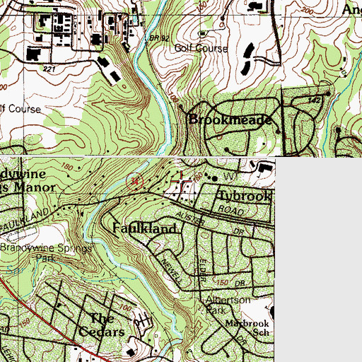Topographic Map of Tybrook, DE