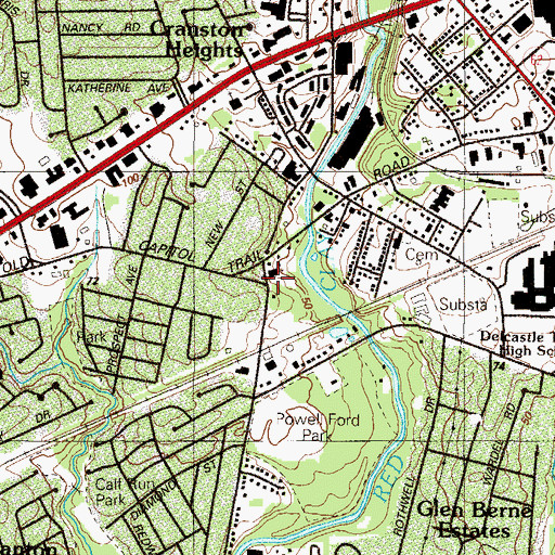 Topographic Map of Washington Heights, DE