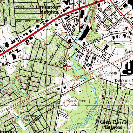 Topographic Map of Washington Heights, DE