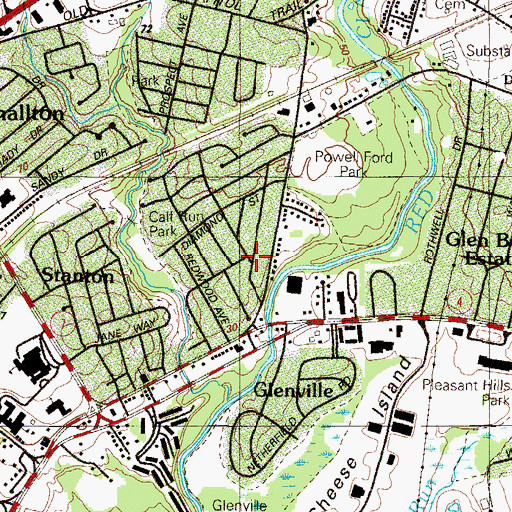 Topographic Map of Westfield, DE