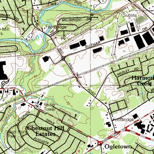 Topographic Map of Ruthby, DE