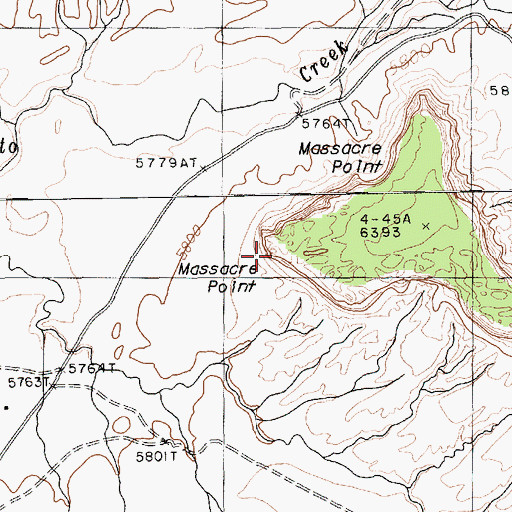 Topographic Map of Massacre Point, AZ