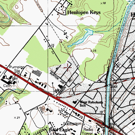 Topographic Map of Shockley Manor, DE