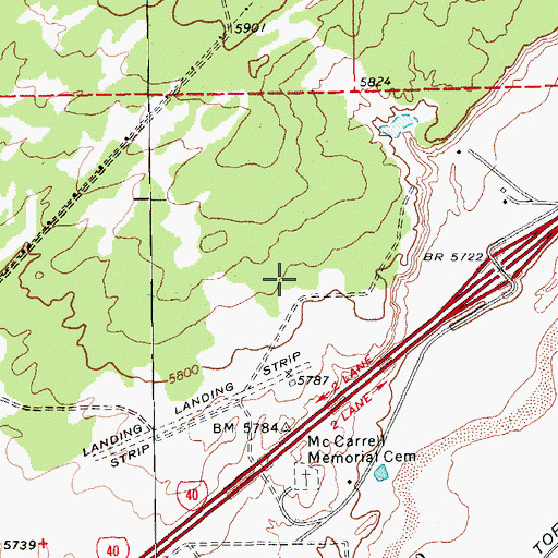 Topographic Map of McCarroll Interchange, AZ