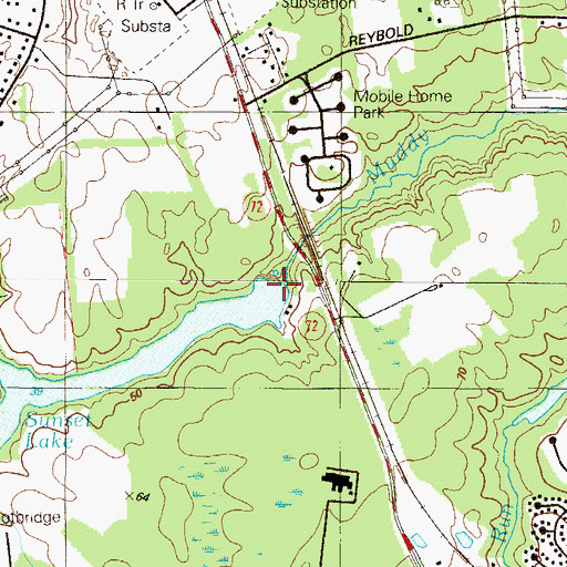 Topographic Map of Sunset Lake Dam, DE