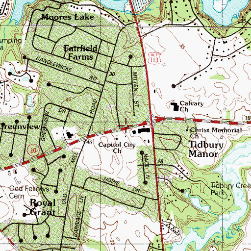 Topographic Map of Great Geneva, DE