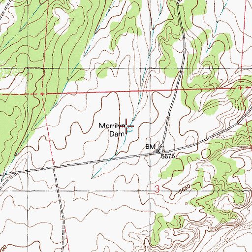 Topographic Map of Merrilyn Dam, AZ