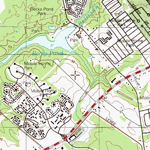 Topographic Map of Keeney, DE