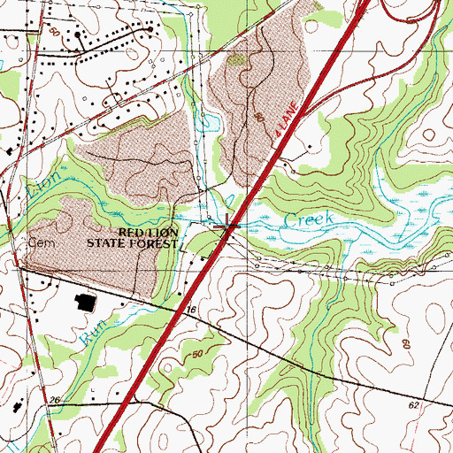 Topographic Map of Pigeon Run, DE