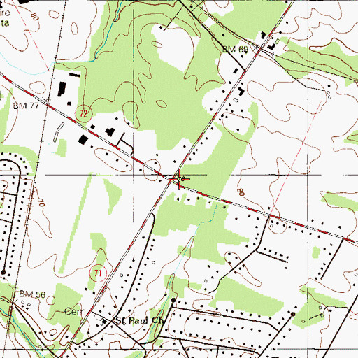 Topographic Map of Williamsburg, DE