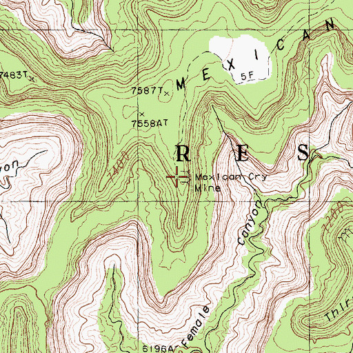 Topographic Map of Mexican Cry Mine, AZ
