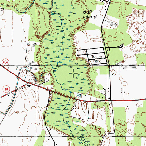 Topographic Map of Greens Pond, DE