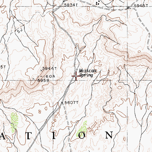 Topographic Map of Mexican Spring, AZ