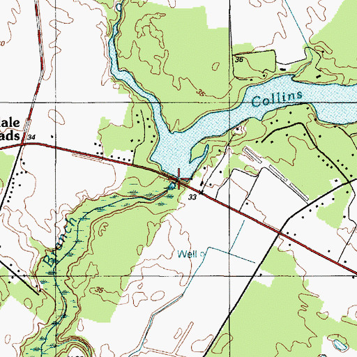 Topographic Map of Collins Pond Dam, DE