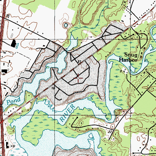 Topographic Map of North Shores, DE