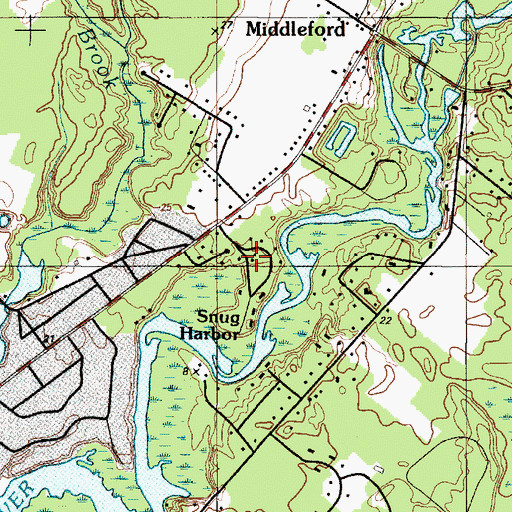 Topographic Map of Snug Harbor, DE