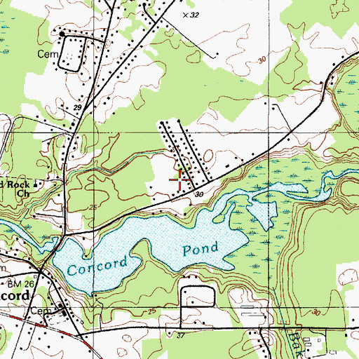 Topographic Map of Lakewood, DE
