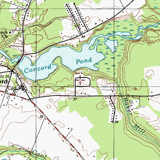 Topographic Map of Waterview Acres, DE
