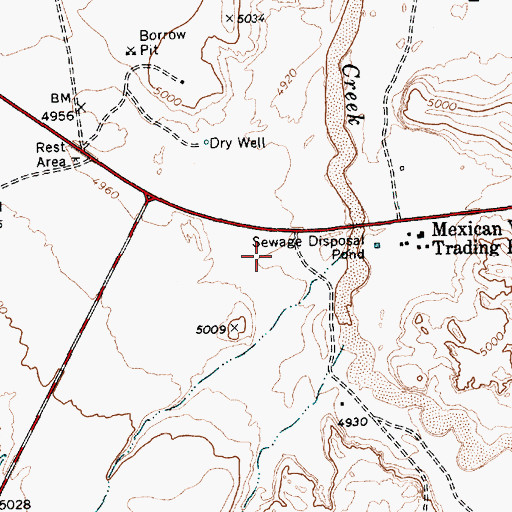 Topographic Map of Mexican Water Recreation Area, AZ