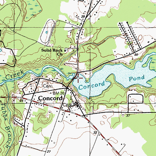 Topographic Map of Concord Pond Dam, DE