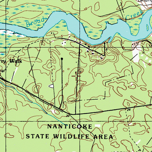 Topographic Map of White River Estates, DE