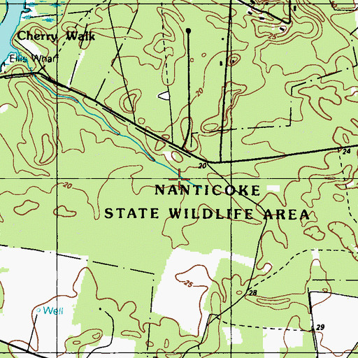 Topographic Map of Nanticoke Park Wildlife Area, DE