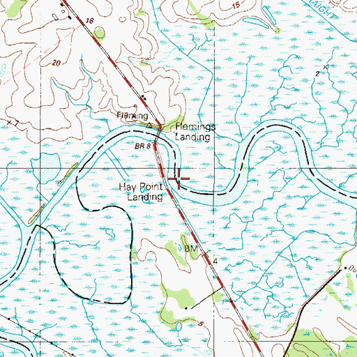 Topographic Map of Hay Point Landing, DE
