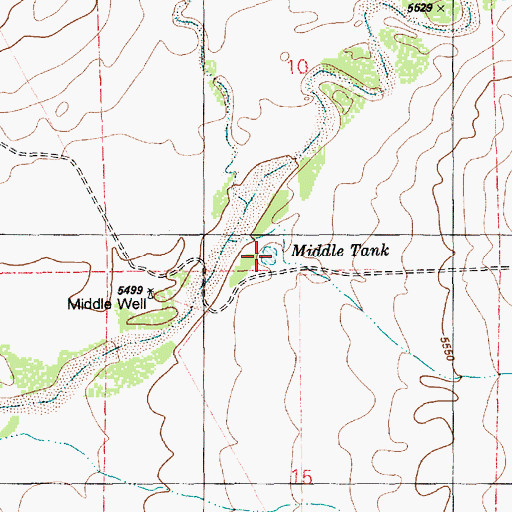 Topographic Map of Middle Tank, AZ