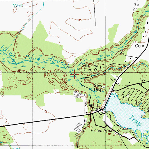 Topographic Map of Pepper Branch, DE