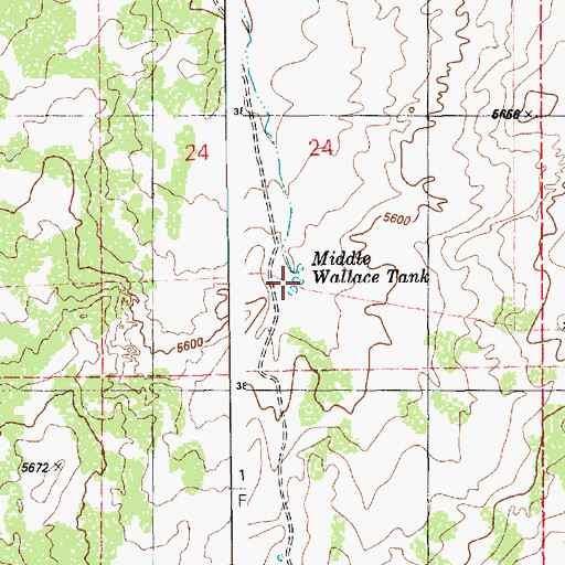 Topographic Map of Middle Wallace Tank, AZ