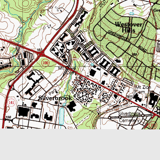 Topographic Map of West Park, DE