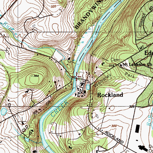 Topographic Map of Brandywine Creek Dam, DE