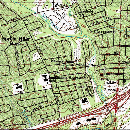 Topographic Map of Welshire, DE