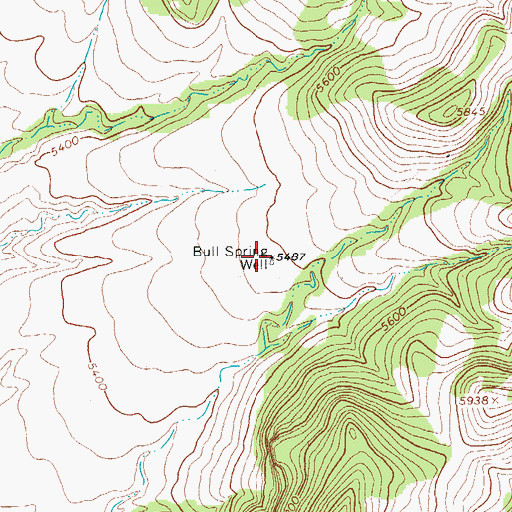 Topographic Map of Bull Spring Well, AZ