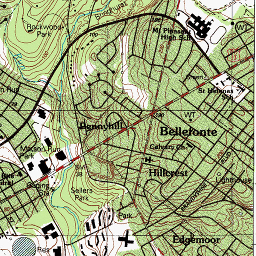 Topographic Map of Stonehaven, DE