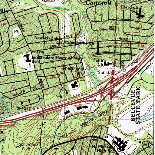 Topographic Map of Shellburne, DE