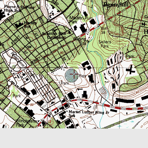 Topographic Map of Edgemoor Reservoir, DE
