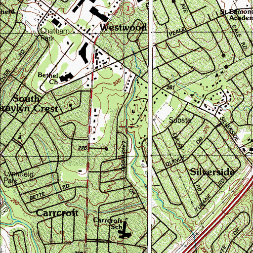 Topographic Map of Northwood, DE