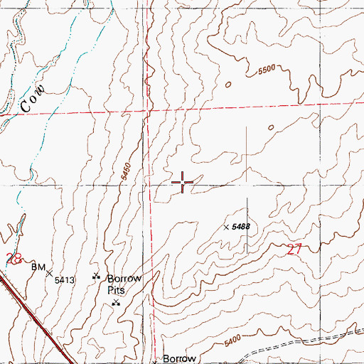 Topographic Map of Milky Wash Bridge, AZ