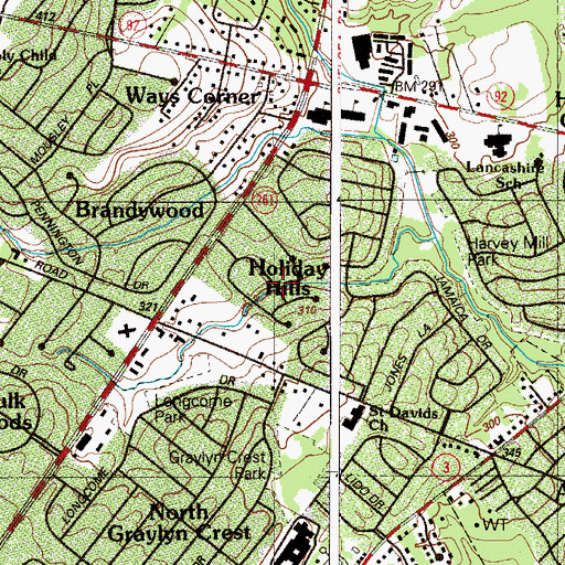 Topographic Map of Northshire, DE
