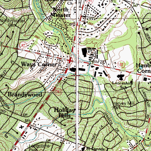 Topographic Map of Naamans Manor, DE