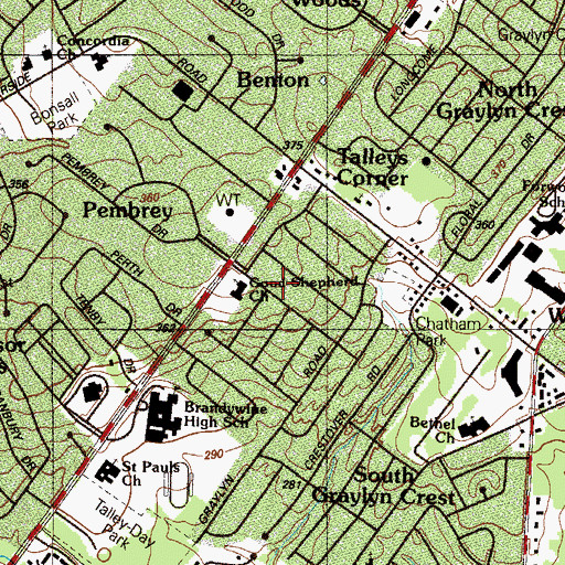 Topographic Map of Chatham, DE