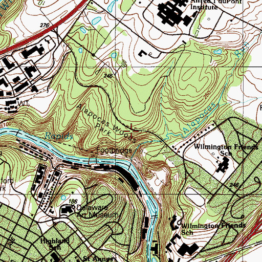 Topographic Map of Alapocas, DE