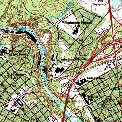 Topographic Map of Augustine, DE