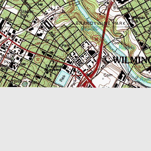 Topographic Map of Cool Spring Park, DE