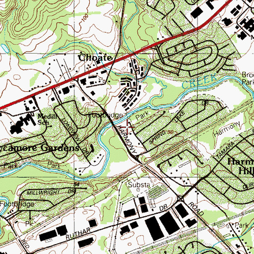 Topographic Map of Harmony Farms Preschool, DE