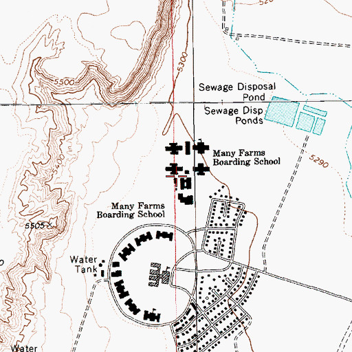 Topographic Map of Navajo Community College, AZ